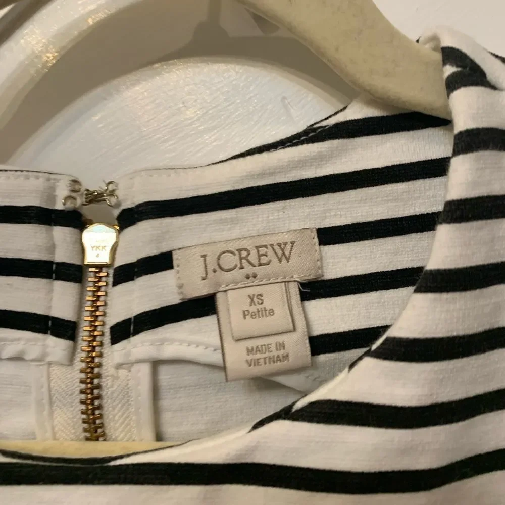 J.Crew Striped Fit and Flare Dress